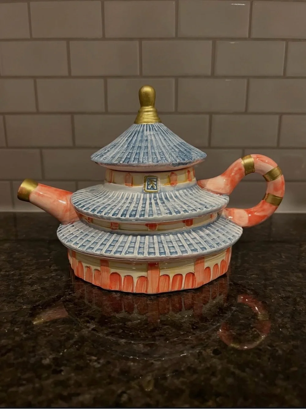Traditional Japanese Pagoda Ceramic Teapot Set